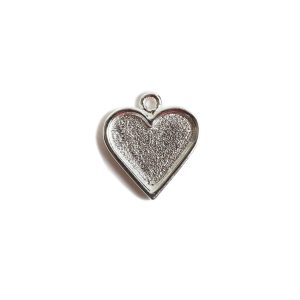 Mini Pendant Traditional Heart Single LoopSterling Silver Plate