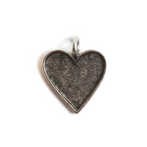 Small Pendant Traditional Heart Single LoopAntique Silver