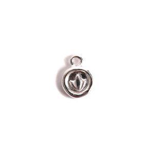 Charm Itsy Circle LotusSterling Silver Plate