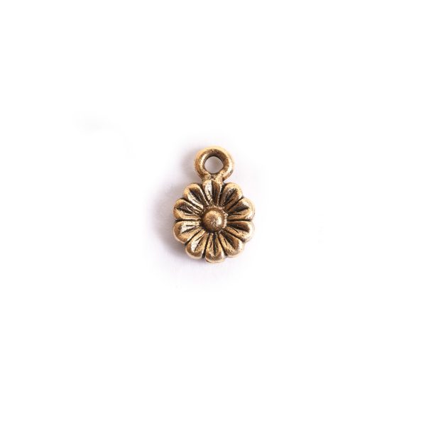 Charm Itsy Flower AsterAntique Gold