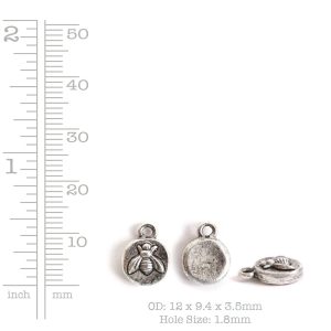 Charm Organic Itsy Bee<br>Sterling Silver Plate