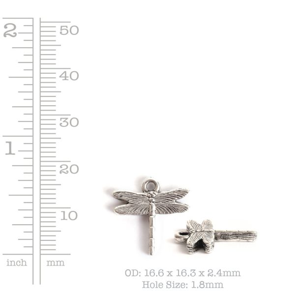 Charm Small DragonflyAntique Silver