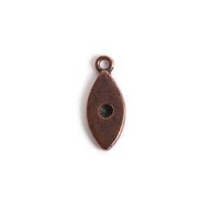 Tiny Bezel Navette Single Loop<br>Antique Copper
