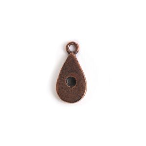 Tiny Bezel Teardrop Single LoopAntique Copper