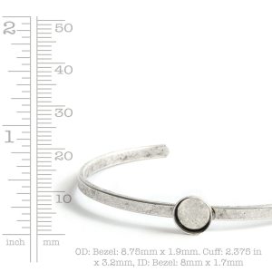 Cuff Bracelet 8mm Circle<br>Antique Silver