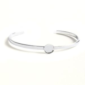 Cuff Bracelet 8mm Circle<br>Sterling Silver Plate