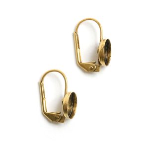 Leverback Earrings Brass Bezels