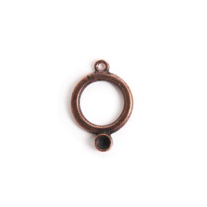 Drop Bezel Small Circle Single LoopAntique Copper