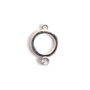 Drop Bezel Small Circle Single Loop<br>Sterling Silver Plate