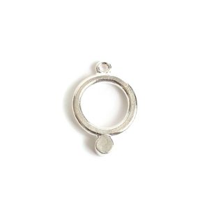 Drop Bezel Small Circle Single Loop<br>Sterling Silver Plate
