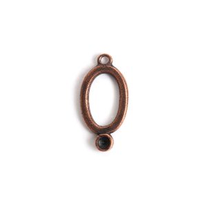 Drop Bezel Small Oval Single LoopAntique Copper