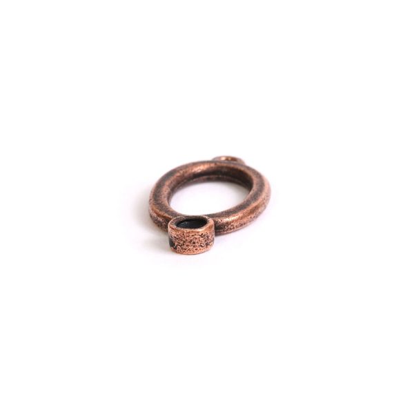 Drop Bezel Small Oval Single LoopAntique Copper