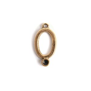 Drop Bezel Small Oval Single LoopAntique Gold