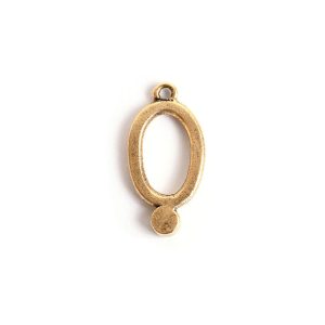 Drop Bezel Small Oval Single LoopAntique Gold