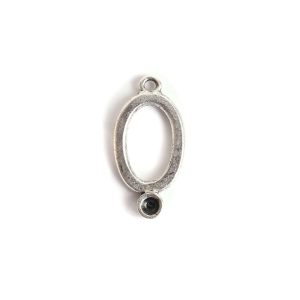 Drop Bezel Small Oval Single Loop<br>Antique Silver