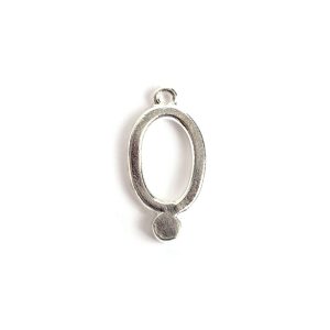 Drop Bezel Small Oval Single LoopSterling Silver Plate