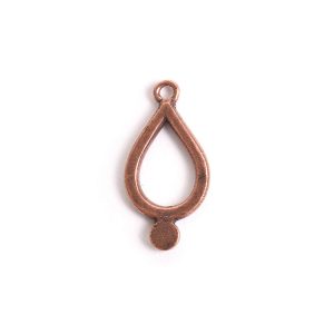 Drop Bezel Small Teardrop Single Loop<br>Antique Copper