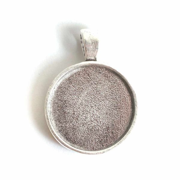 Large Pendant Bail CircleSterling Silver Plate