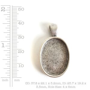 Large Pendant Bail Oval<br>Sterling Silver Plate