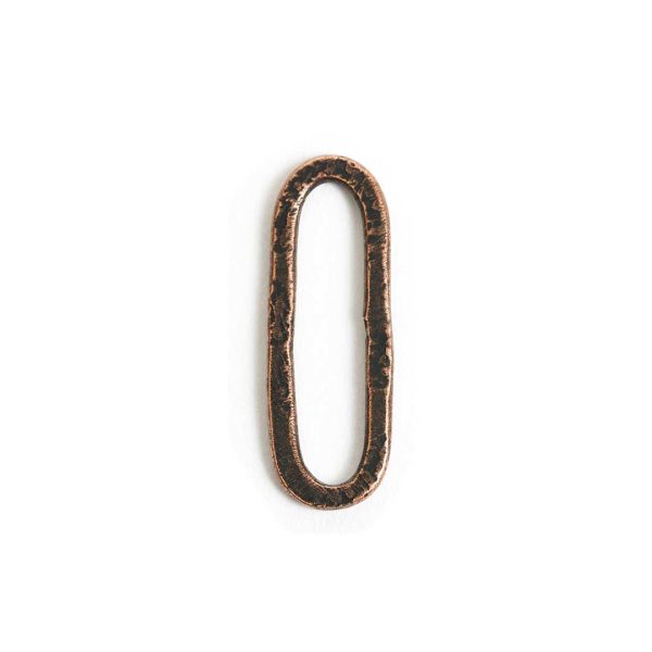 Hoop Hammered Small Elongated OvalAntique Copper