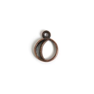 Open Pend Crescent Moon Mini Single Loop<br>Antique Copper