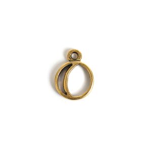 Open Pend Crescent Moon Mini Single Loop<br>Antique Gold