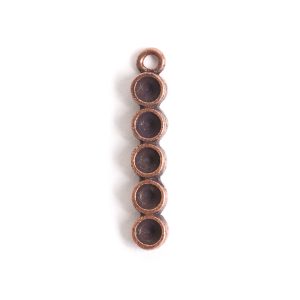 Tiny Bezel Five Circle Single Loop<br>Antique Copper