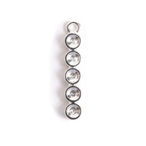 Tiny Bezel Five Circle Single LoopSterling Silver Plate