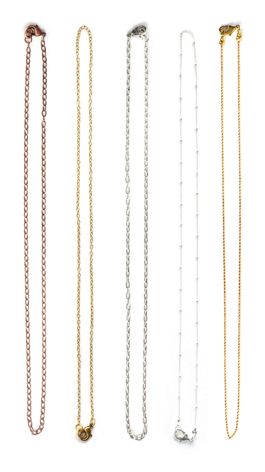 all 5 assembled necklaces l