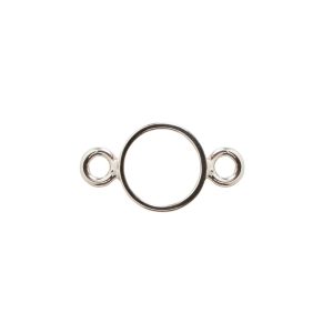 Open Frame Mini Circle Double LoopSterling Silver Pl