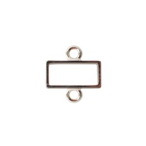 Open Frame Small Rectangle Double LoopSterling Silver Plate