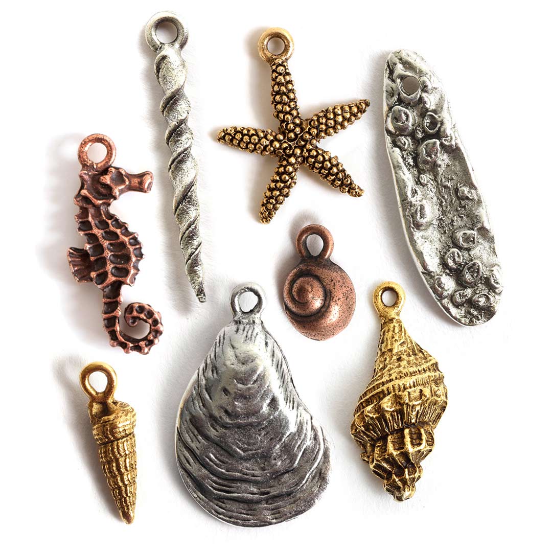 Nunn Design Sea Charms, seahorse, unicorn, oyster, starfish