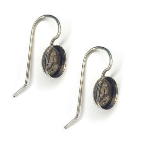 Earring Wire 8mm CircleAntique Silver