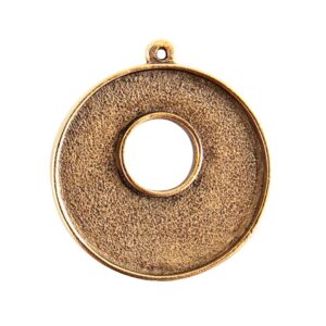 Grande Toggle Circle Sng Loop - Antique Gold (Special Order)