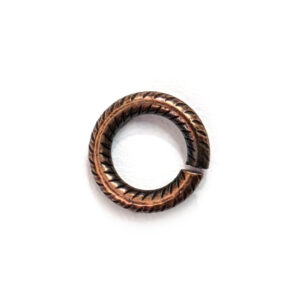 Jumpring 7mm Patterned Circle Antique Copper