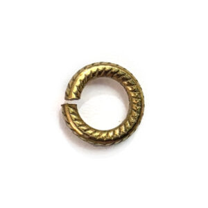 Jumpring 7mm Patterned Circle Antique Gold