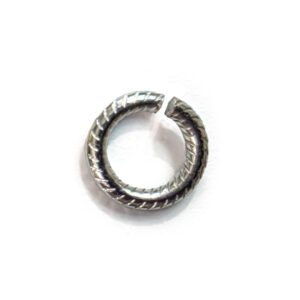 Jumpring 7mm Patterned Circle Antique Silver