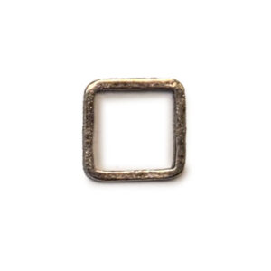 Hoop Hammered Small SquareAntique Silver