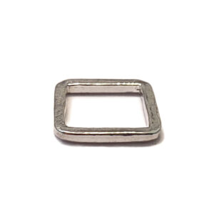 Hoop Hammered Small SquareSterling Silver Plate