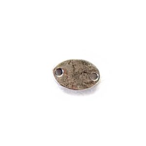 Primitive Tag Itsy Oval Double LoopAntique Silver